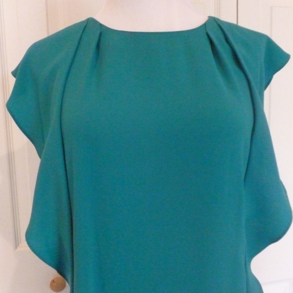 Green Teal Susi Side-Ruffle Flowy Dress - Picture 3 of 7